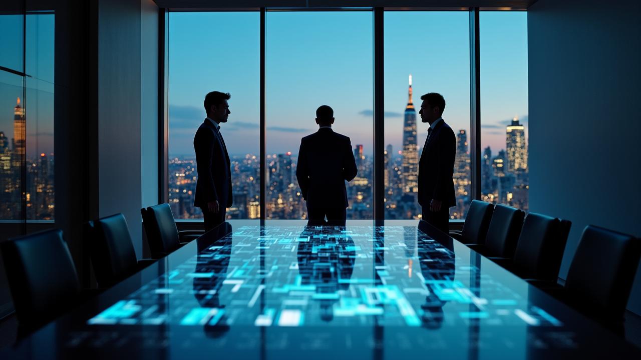 Verdant Sentinel leadership team collaborating in a modern New York boardroom