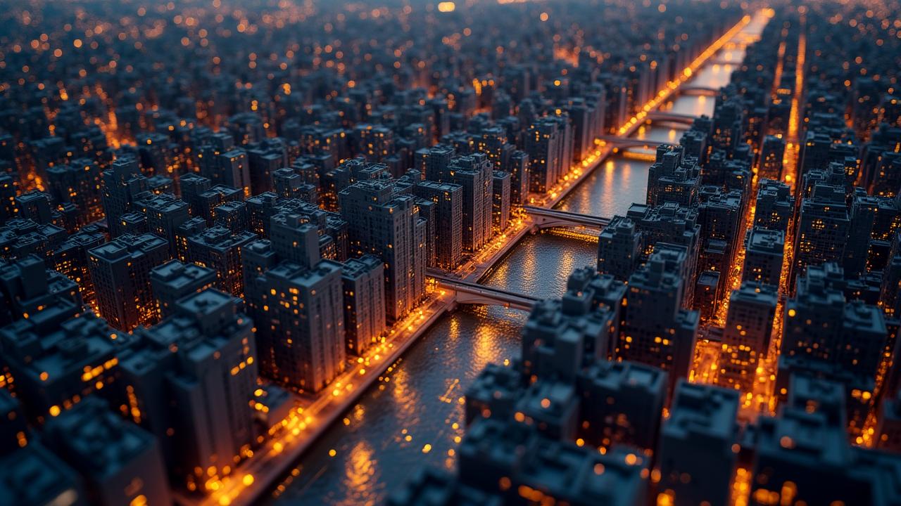 Abstract digital representation of security and risk oversight in New York City